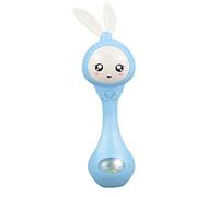 Qudinip Hochet Musical Sensoriel pour bébé, Bâton de Rythme Musical, Jouets éducatifs, Jouet Lumineux pour bébé avec Lumières Clignotantes Douces et Perles Colorées pour la Coordination (bleu)
