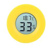 Qudinip Hygromètre Numérique, Mini Hygromètre Thermomètre LCD intégré Circulaire, Compteur de Température d'humidité Intérieur (coquille jaune)