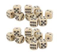 Qudinip Jeu de Dés à Six Faces, 20 Pièces, Points Circulaires Compacts de 16mm pour Jeux de société et Enseignement des Mathématiques, Style Perle Blanche