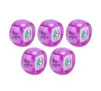 Qudinip Jeu de Dés de Direction du Vent Mahjong 5 Pièces pour Jeux de société Décontractés, Dés en Plastique Léger Est Sud-Ouest Nord, Durables et Portables (Violet Transparent)