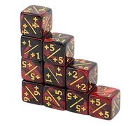 Qudinip Jeu de Dés D'enseignement des Mathématiques Double Couleur, 10 Pièces, éducatif, 6 Côtés, en Acrylique, pour Jeux d'enfants (Rouge Noir)