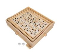 Qudinip Jeu de Labyrinthe en Bois, Jouet de Puzzle de Balle D'équilibre pour Les Enfants Adultes avec des Coins Arronnés Lisses, Une Coordination des Yeux à la Main et Un Développement