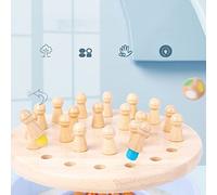 Qudinip Jeu D'échecs à Mémoire de Forme, Jouet éducatif coloré pour Le Développement de la Petite Enfance, Jeu de Logique en Bois, 24 Pièces (Ensemble de Normes)