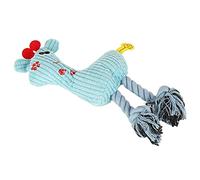 Qudinip Jouet à Mâcher Grinçant pour Chiots de Petite et Moyenne Taille, en Forme de Cerf en Peluche, Parfait pour la Mastication et Les Soins Dentaires, fabriqué en Matériau Durable (Bleue)