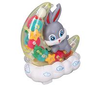 Qudinip Jouet Animal de Lune pour Enfants, Lumières Colorées, Voiture d'animal de Dessin animé de Musique Intéressante avec Roue Universelle, pour Développer Le Sens de la Musique des