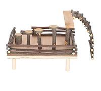 Qudinip Jouet D'aire de Jeu échelle de Hamster avec Plusieurs Plates-Formes pour Petits Animaux de Compagnie, Marches de Fitness en Bois de Pommier
