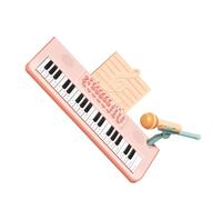 Qudinip Jouet de Clavier de Musique D'orgue électronique à 37 Touches pour Les Enfants Apprenant des Compétences Musicales avec Microphone et Accessoires (Rose)