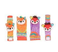 Qudinip Jouet de Hochets de Poignet de bébé, Modèle coloré Doux, Hochets éducatifs Précoces, Ensemble de Chaussettes de Recherche de Pieds pour bébé de 0 à 6 Mois (Tapez 3)