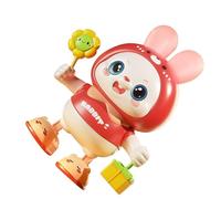 Qudinip Jouet de Lapin de Danse Musicale, Jouet D'entraînement Tête Haute de Lapin Dansant électronique avec Une Musique Délicieuse et des Mouvements de Danse Ludiques, pour Les Bébés de (Rose)