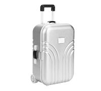 Qudinip Jouet de Valise pour bébé, Jolie Valise en Plastique en Plastique, Mini Boîte à Bagages pour Les Enfants Stockage sans Toxique avec Bords Lisses Arrones Rose Argent (Argent)