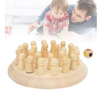Qudinip Jouet D'échecs en Bois pour Enfants, Jeu de Puzzle éducatif D'entraînement de la Mémoire pour Les 5 Ans et Plus, Matériau Sûr et Non Toxique, 24 Pièces D'échecs