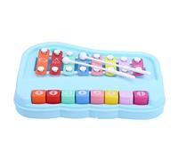 Qudinip Jouet éducatif de Piano pour bébé pour Enfants Apprenant la Musique avec 8 échelles et 12 Chansons, Plastique de sécurité, livré avec 2 Marteaux (Bleue)