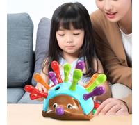 Qudinip Jouet Sensoriel Hérisson Spike pour Les Tout-Petits, Jouet de Puzzle éducatif Mignon 12 Plumes en Plastique 5,9 X 7,5 X,9 Pouces