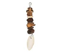 Qudinip Jouets à Mâcher pour Perroquets avec Bûches Naturelles et Os de Seiche, Occupe Votre Perroquet, 28 Cm de Long, 1 unité