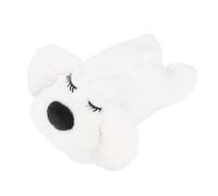 Qudinip Jouets de Chiot de Battement de Cœur, Jouet en Peluche Animal en Peluche Interactif avec Un Vrai Rythme Cardiaque pour Le Sommeil pour Animaux de Compagnie Aide Apaisante, Les (Blanc)