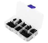 Qudinip Kit D'assortiment D'écrous à Vis en Nylon M3, Entretoise de Haute Précision pour équipement électronique de Bureau Médical, 180 Pièces, Noir (Vis nylon M3 noires 180 pièces/boîte)
