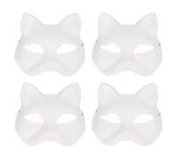 Qudinip Kit de Bricolage de Couverture de Visage de Chat, Ensemble D'artisanat Complet avec 10 Demi-couvertures de Visage de Chat Vierges pour les Festivals et le Cosplay, Fabriqués à Partir de