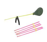 Qudinip Kit de Canne à Pêche sur Glace Mini avec 5 Embouts, Matériel Portable pour la Pêche d'hiver, ABS Léger (18 cm)