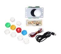 Qudinip Kit de Console de Jeux DIY, Ensemble de Bascules de Galvanoplastie LED pour Jeux D', Joystick et Boutons de Haute qualité, 11 Pièces (Kit Simple - Blanc)