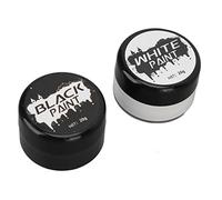 Qudinip Kit de Maquillage Halloween Noir et Blanc Hautement pigmenté pour Fêtes à Thème et Festivals - 2 X Peinture pour le Visage et 2 X Pinceaux