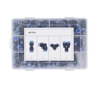 Qudinip Kit de Raccords Pneumatiques de 40 Pièces, Raccords Durables à Pression pour une Installation Facile des Tubes dans Divers Systèmes Pneumatiques, 5/16 Pouces