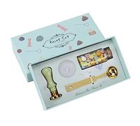 Qudinip Kit de Tampons de Cire à Tête Amovible Scellement Classique et Durable pour Invitations Cadeaux et Mariages 1 Unité (Boîte longue verte à manche matcha)