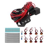 Qudinip Kit D'éclairage Fiable avec Interrupteur à Bascule pour Clignotant UTV, avec Relais Clignotant pour et, ABS, Ensemble Complet (Interrupteur à rotation horizontale)