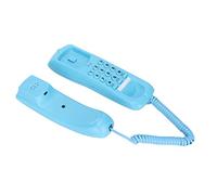 Qudinip KXT628 Téléphone D'Hôtel, Mini Téléphone Fixe Mural Convertible avec Pause Muette, Recomposition, Veilleuse, Sonnerie Musicale, pour Bureau, Maison, Hôtel (Bleu)