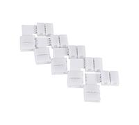 Qudinip L Forme 4pin RVB 5050 Connecteurs Lumineux à Bande LED, Adaptateurs D'angle sans Soudure de 5pcs pour les Bandes LED de 10 Mm avec Bouchage et Conception de Jeu Facile