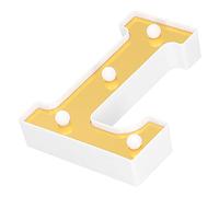 Qudinip Lampe Décorative LED en Forme de L avec Lettres de L'alphabet, Blanc Chaud, pour Décoration Intérieure, Demande en Mariage, 16x12x3cm, Plastique