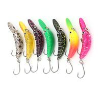 Qudinip Leurre de Pêche Flottant Crankbaits, Design Compact pour Les Rivières, 7 Mini Appâts Durs Vairon pour Truite Basse, Plastique Durable et Acier Inoxydable, Env.30g