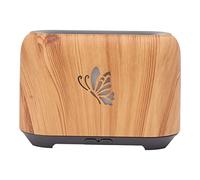 Qudinip L'humidificateur à Diffuseur de Flamme de 150 Ml avec un Design en Grain de Bois Prévient la Sécheresse et Soulage la Fatigue pour le Bureau de la Chambre à Coucher (Grain de bois clair)