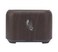 Qudinip L'humidificateur à Diffuseur de Flamme de 150 Ml avec un Design en Grain de Bois Prévient la Sécheresse et Soulage la Fatigue pour le Bureau de la Chambre à Coucher (Grain de bois profond)