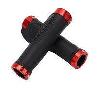 Qudinip Lot de 2 Manchons de Poignée pour Trottinette électrique, en Silicone Souple Antidérapant, Ergonomique et Boucle de Verrouillage en Alliage D'aluminium, pour Remplacement de (Rouge)