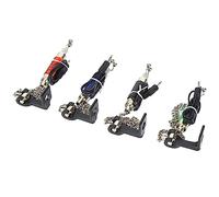 Qudinip Lot de 4 échangistes de Pêche, Indicateur de Morsure de Poisson éclairé par LED en Métal avec Réglable et Rotation à 270 Degrés, pour la Pêche de Jour et de Nuit