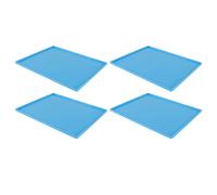 Qudinip Lot de 4 Plateaux de Déshydrateur en Silicone, sans BPA, de qualité Alimentaire, Résistants aux Hautes Températures, Antiadhésifs, avec Bord surélevé pour Fruits, Légumes Séchés, (Bleue)