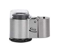 Qudinip Loupe de Microscope 50X Portable avec Lumière LED pour L'évaluation de Bijoux et la Détection de Devises, Matériau ABS de Haute qualité