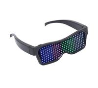 Qudinip Lunettes Lumineuses à LED, 200 LED Colorées Personnalisables, Contrôle par Application, Rechargeables par USB, avec Prise en Charge Multilingue, pour Fête, Club, Danse, Concert