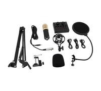 Qudinip Microphone à Condensateur avec Carte Son pour Diffusion en Direct et Configuration D'enregistrement de Chant