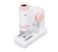 Qudinip Microscope pour Enfants 80X-200X avec Conception de Poche éclairée par LED pour Une Observation et Un Apprentissage Faciles, Portable 2 en 1, Imagerie Haute Définition (Rose)