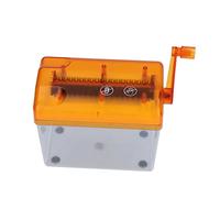 Qudinip Mini Broyeur de Papier Manuel, Compact et Portable, à Manivelle, pour Bureau, Maison, ABS Durable, capacité de 2 Feuilles (Orange)