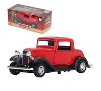 Qudinip Modèle de Voiture Classique 1:32, Jouet de Simulation Vintage en Alliage, Modèle de Portes Ouvertes Antiques pour Affichage de Collection, éducation de Récréation (Rouge)