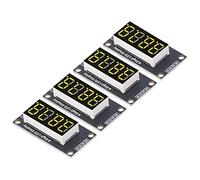 Qudinip Module D'affichage LED à 4 Chiffres et 7 Segments, Tube Numérique de 0,36 Pouces avec Puce D'entraînement TM1637, pour Le Contrôle Intelligent des équipements de Machines (Jaune MRA110C)