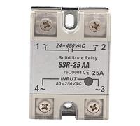 Qudinip Module de Relais Statique SSR25 AA 25 A, Entrée 80-250 V AC, Sortie 24-480 V AC, Conception Compacte Haute fiabilité pour le Contrôle de L'automatisation Industrielle