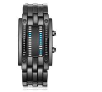 Qudinip Montre Numérique LED à Matrice Binaire élégante Future Tech Chronométreur pour Hommes Femmes Alliage Couleur Bleue 1 X Montre électronique