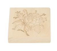 Qudinip Moule à Tampons à Biscuits en Bois, Durable, à Dégagement Facile, pour la Cuisine, Moule à Biscuits sculpté en Bois de Hêtre, 1 unité (Rose)