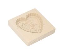Qudinip Moule à Tampons à Biscuits en Bois, Durable, à Dégagement Facile, pour la Cuisine, Moule à Biscuits sculpté en Bois de Hêtre, 1 unité (Coeur d'amour et Rose)