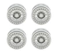 Qudinip Moyeu de Roue de Voiture RC 2.9 Pouces, Alliage D'aluminium Durable pour SCX6 1/6 RC Mise à Niveau des Performances de Voiture 4 Pièces (Argent)