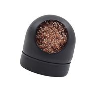 Qudinip Nettoyant pour Pointes de Fer à Souder, Boule de Fil D'acier plaqué Cuivre avec Support Métallique Résistant à la Chaleur pour le Nettoyage de la Tête de Soudure et la Pro