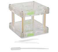 Qudinip Nid de Fourmis en Acrylique avec Conception Haute Transparence pour L'observation éducative des Insectes et Les Activités d'alimentation des Fourmis 10x10x9cm